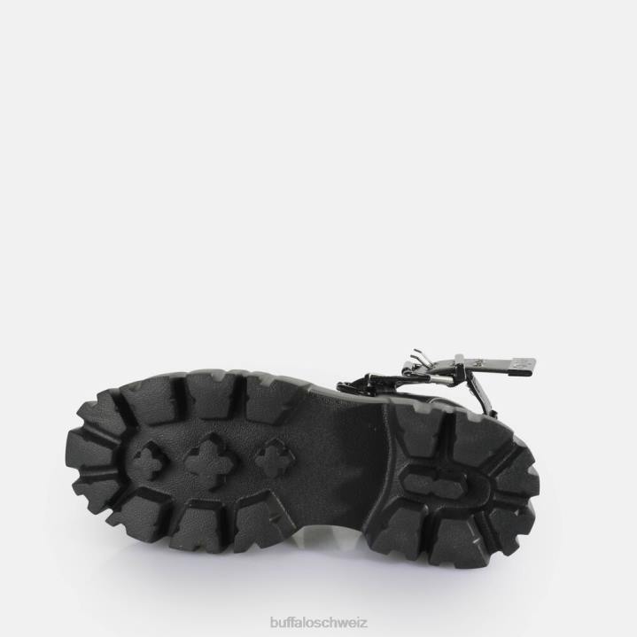 Buffalo Löwen-Choker-Plateausandalen vegan 846Z181 Schwarz|Sandalen
