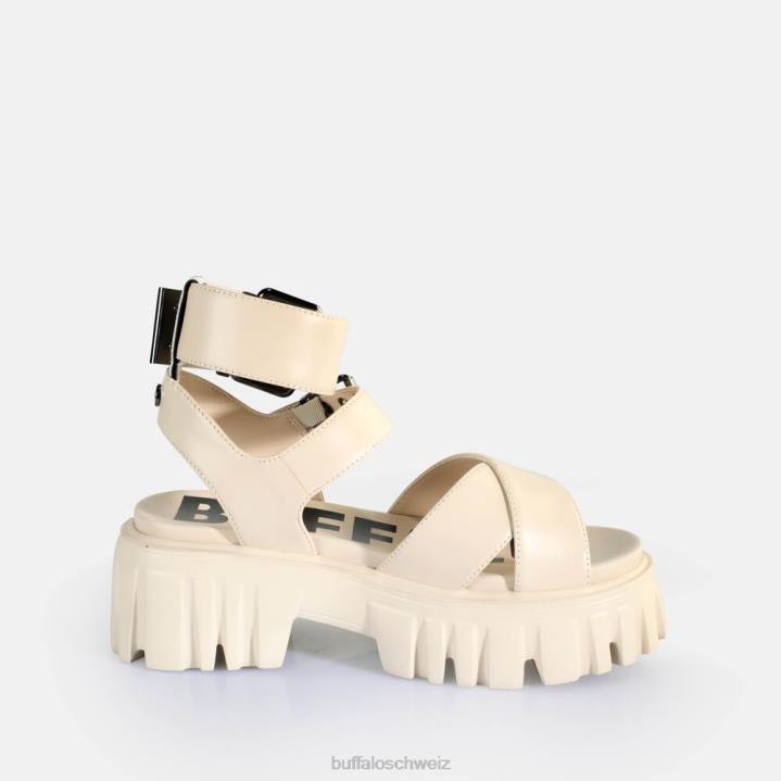 Buffalo Löwen-Choker-Plateausandalen vegan 846Z182 Creme|Sandalen