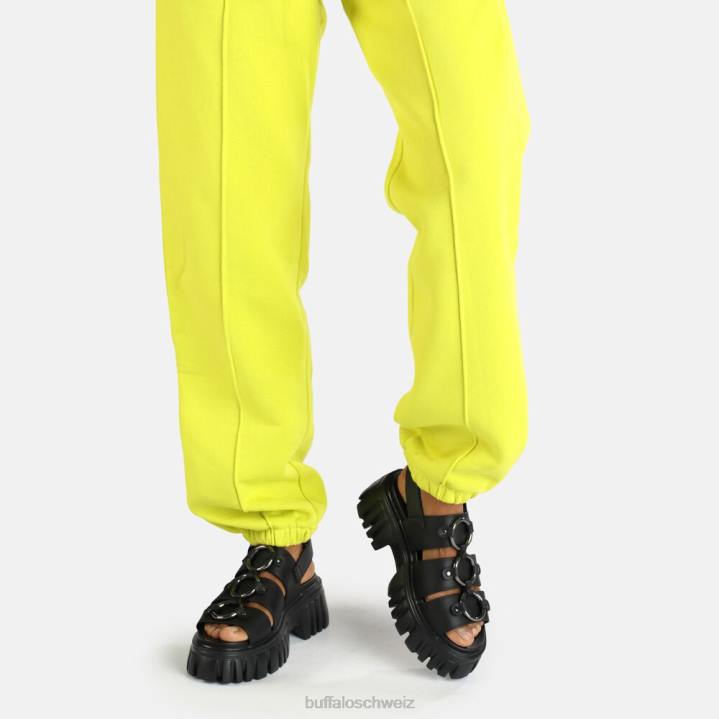 Buffalo Lion Pierce Plateausandale vegan 846Z870 Schwarz|Sandalen