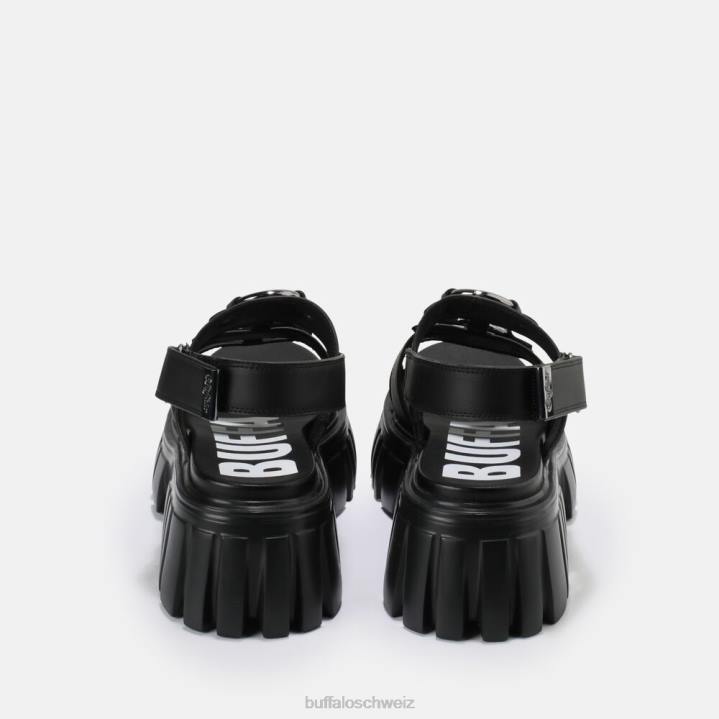 Buffalo Lion Pierce Plateausandale vegan 846Z870 Schwarz|Sandalen