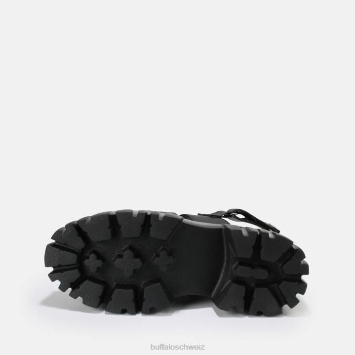 Buffalo Lion Pierce Plateausandale vegan 846Z870 Schwarz|Sandalen