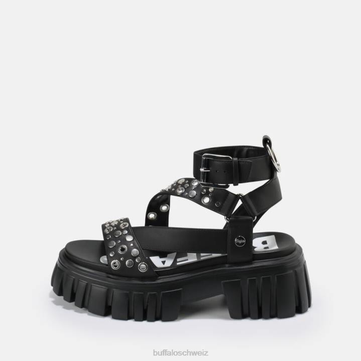 Buffalo Lion Riv Plateausandale vegan 846Z871 Schwarz|Sandalen