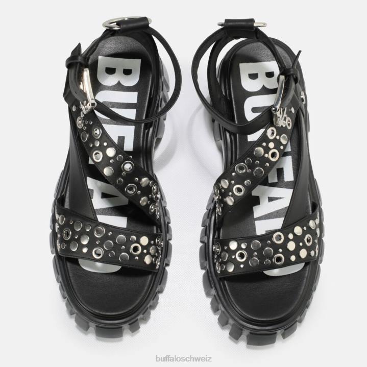 Buffalo Lion Riv Plateausandale vegan 846Z871 Schwarz|Sandalen