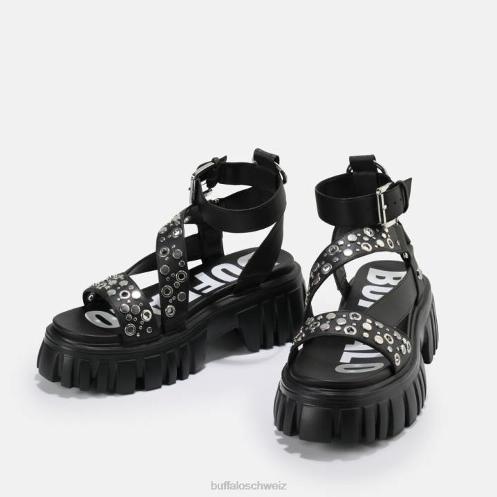 Buffalo Lion Riv Plateausandale vegan 846Z871 Schwarz|Sandalen