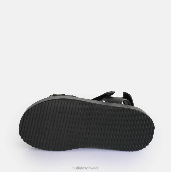 Buffalo Noa Quilt Chain Plateausandalen vegan 846Z281 Schwarz|Sandalen