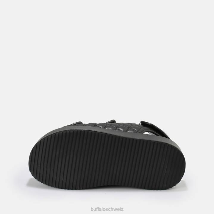 Buffalo Noa Quilt Plateausandalen vegan 846Z786 Schwarz|Sandalen