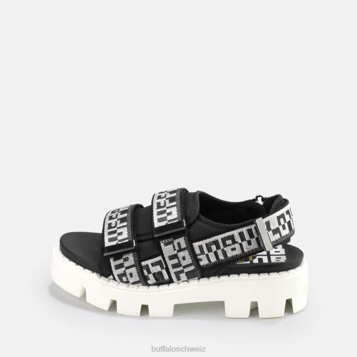 Buffalo Raven Tec Slide vegan 846Z640 Schwarz|Sandalen