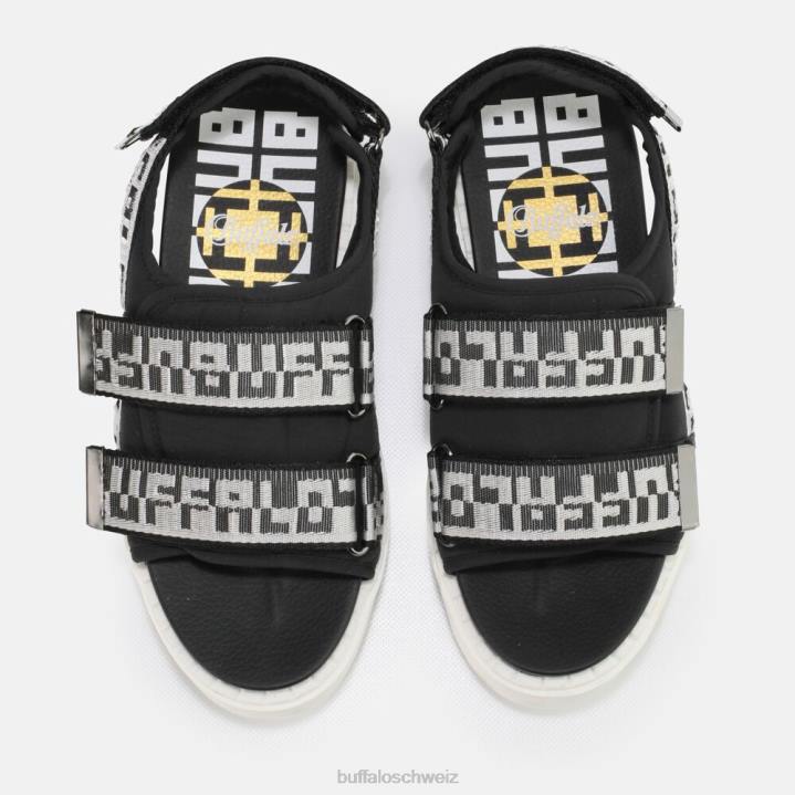 Buffalo Raven Tec Slide vegan 846Z640 Schwarz|Sandalen
