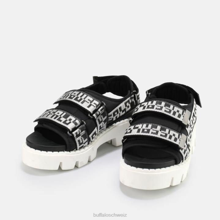 Buffalo Raven Tec Slide vegan 846Z640 Schwarz|Sandalen