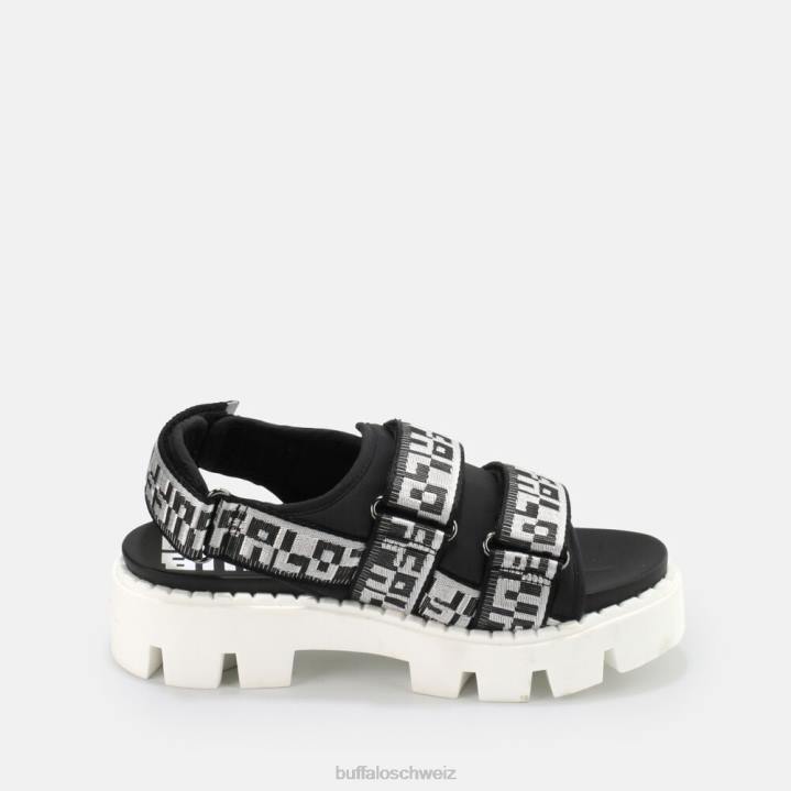 Buffalo Raven Tec Slide vegan 846Z640 Schwarz|Sandalen
