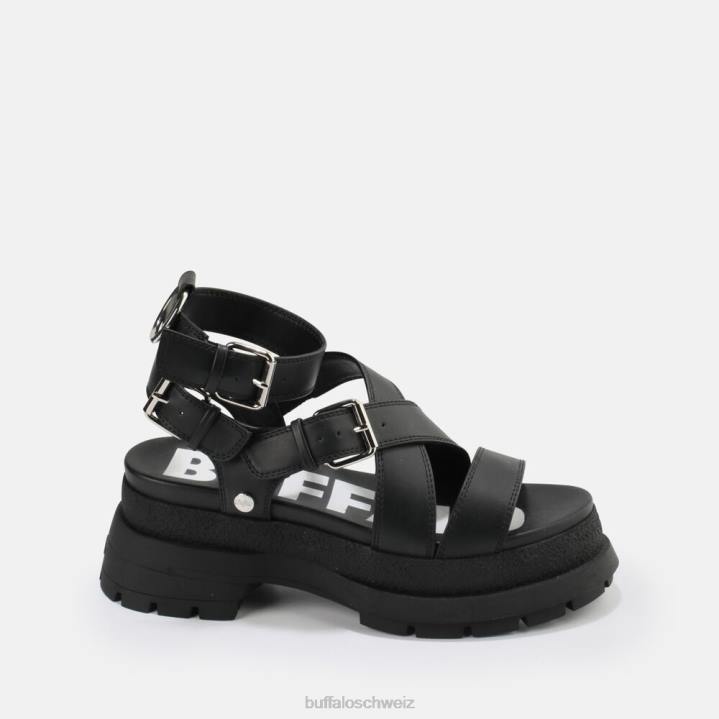 Buffalo Rude Up Plateausandale vegan 846Z764 Schwarz|Sandalen