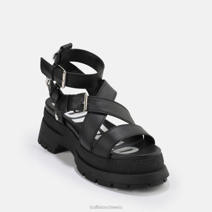 Buffalo Rude Up Plateausandale vegan 846Z764 Schwarz|Sandalen