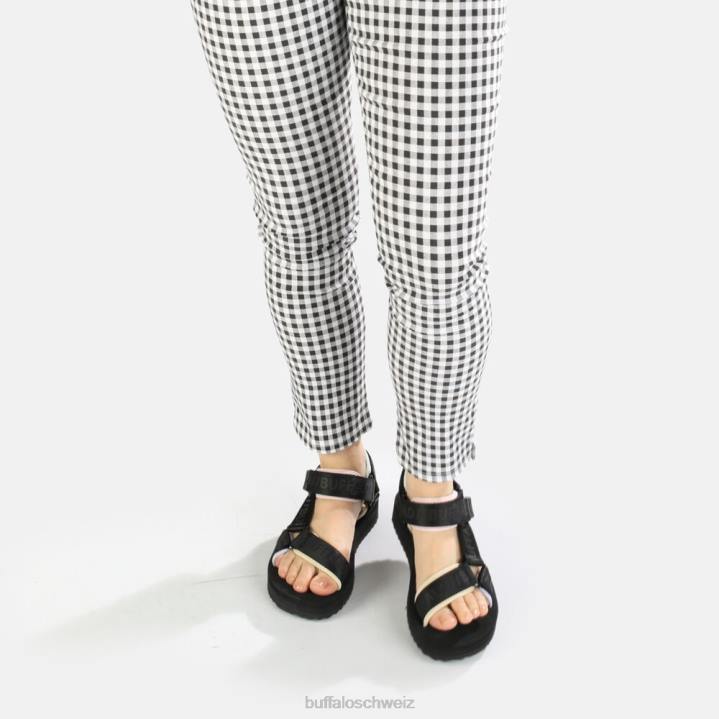 Buffalo Sage Track Plateausandalen vegan 846Z741 schwarz/mehrfarbig|Sandalen