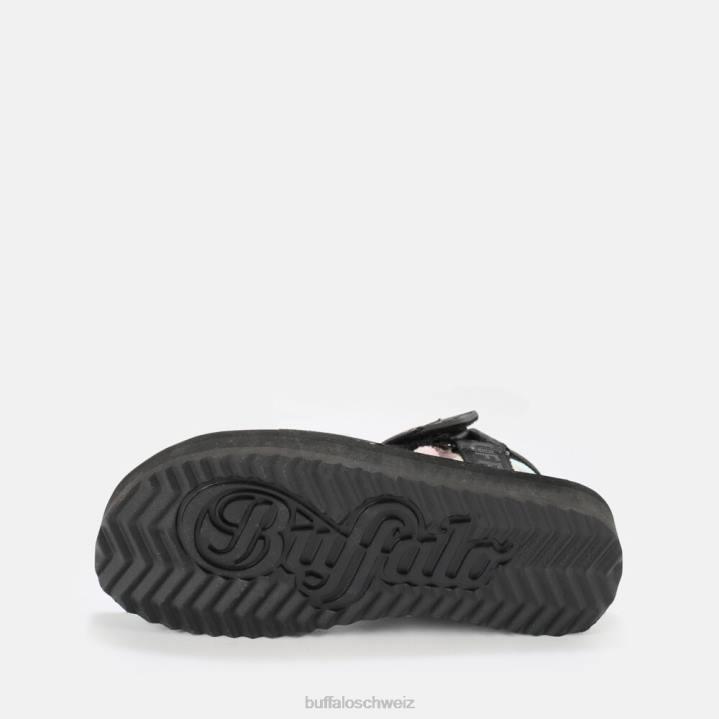 Buffalo Sage Track Plateausandalen vegan 846Z741 schwarz/mehrfarbig|Sandalen