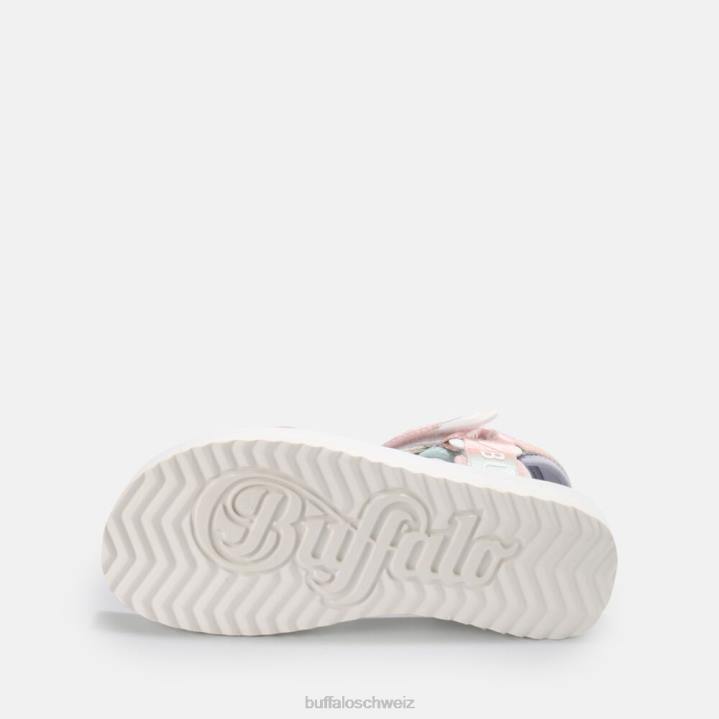 Buffalo Sage Track Plateausandalen vegan 846Z852 weiß/mehrfarbig|Sandalen
