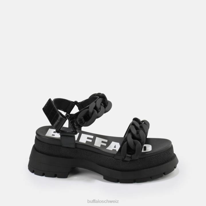 Buffalo Unhöfliche Ketten-Plateausandale, vegan 846Z28 Schwarz|Sandalen