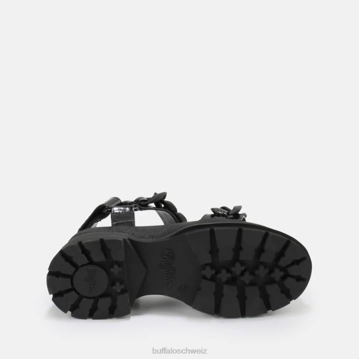 Buffalo Unhöfliche Ketten-Plateausandale, vegan 846Z28 Schwarz|Sandalen