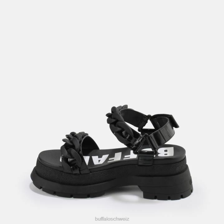 Buffalo Unhöfliche Ketten-Plateausandale, vegan 846Z28 Schwarz|Sandalen