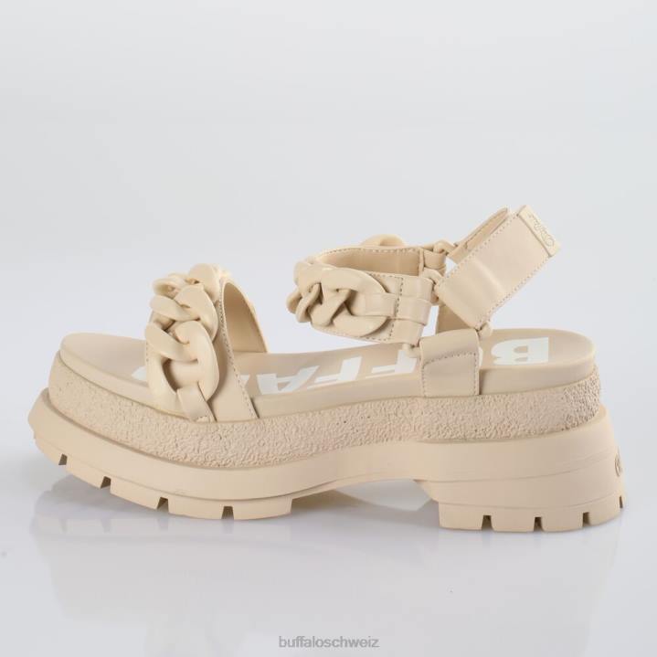 Buffalo Unhöfliche Plateausandalen mit Kette, vegan 846Z29 Creme|Sandalen