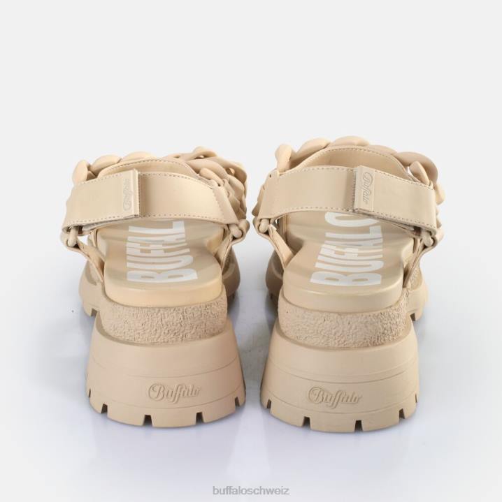 Buffalo Unhöfliche Plateausandalen mit Kette, vegan 846Z29 Creme|Sandalen