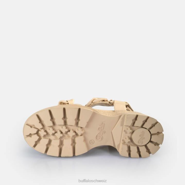 Buffalo Unhöfliche Plateausandalen mit Kette, vegan 846Z29 Creme|Sandalen
