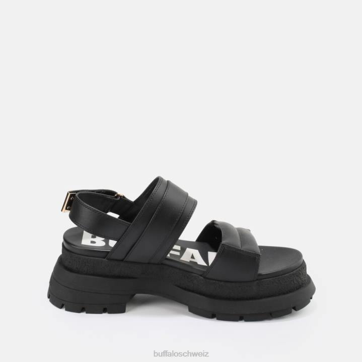 Buffalo Unhöfliche Ring-Plateau-Sandale, vegan 846Z154 Schwarz|Sandalen