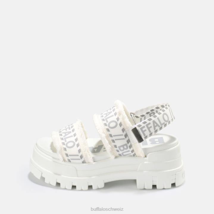 Buffalo aspha str Plateausandale vegan 846Z258 Weiss|Sandalen