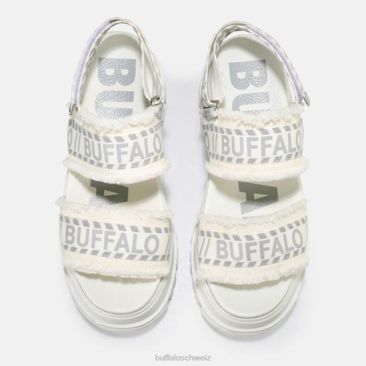 Buffalo aspha str Plateausandale vegan 846Z258 Weiss|Sandalen