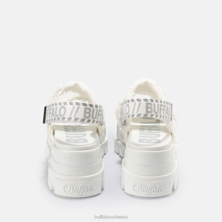 Buffalo aspha str Plateausandale vegan 846Z258 Weiss|Sandalen