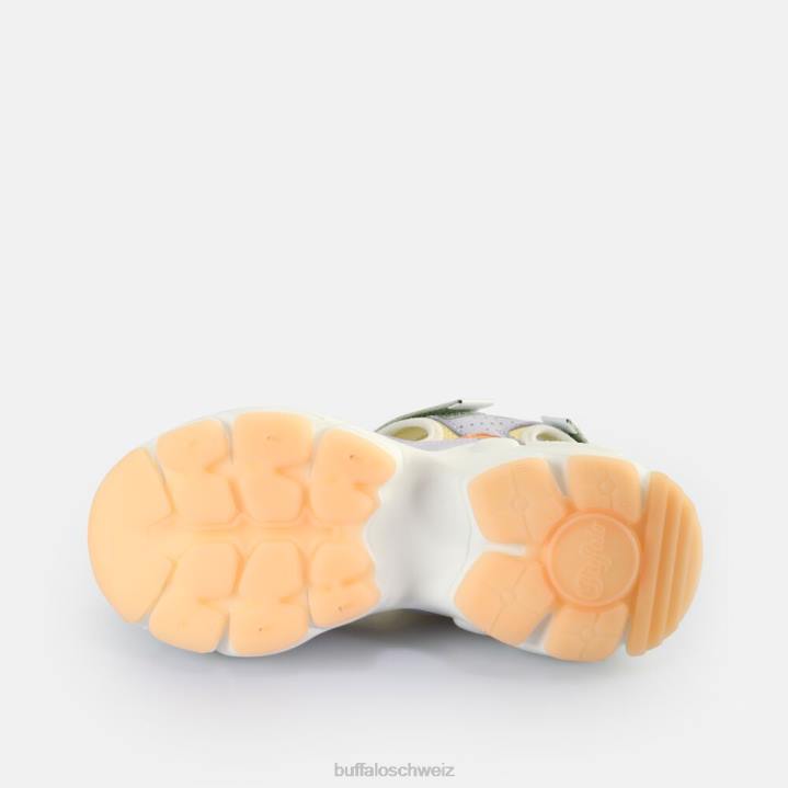 Buffalo binäre 0 Plateausandalen vegan 846Z150 Lavendel multi|Sandalen