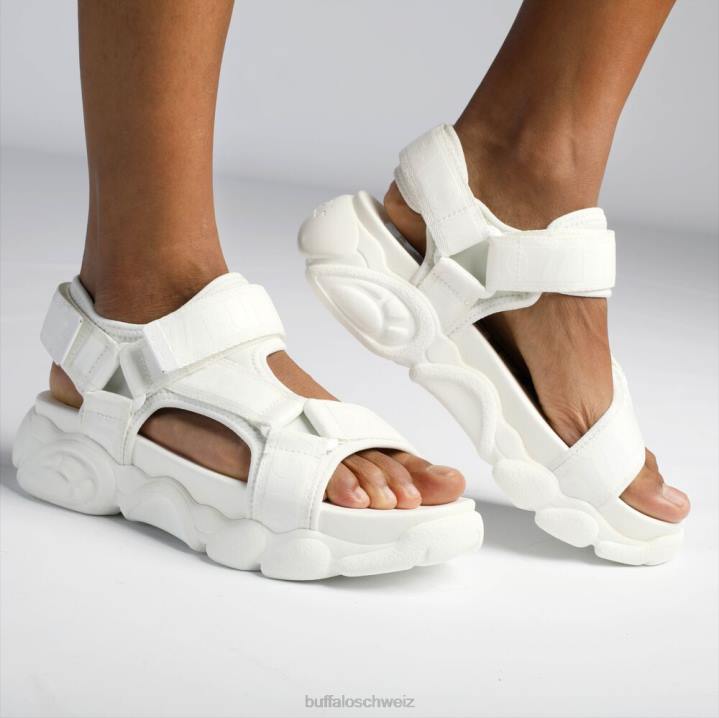 Buffalo cld tec Plateausandalen vegan 846Z557 Weiss|Sandalen