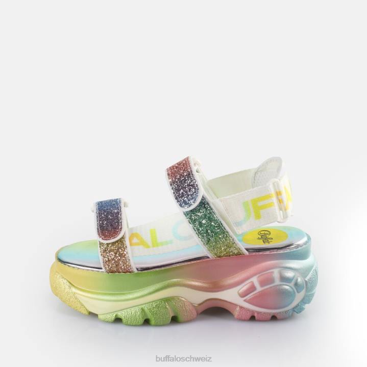 Buffalo klassische ts snd Plateausandalen vegan 846Z645 Regenbogen|Sandalen