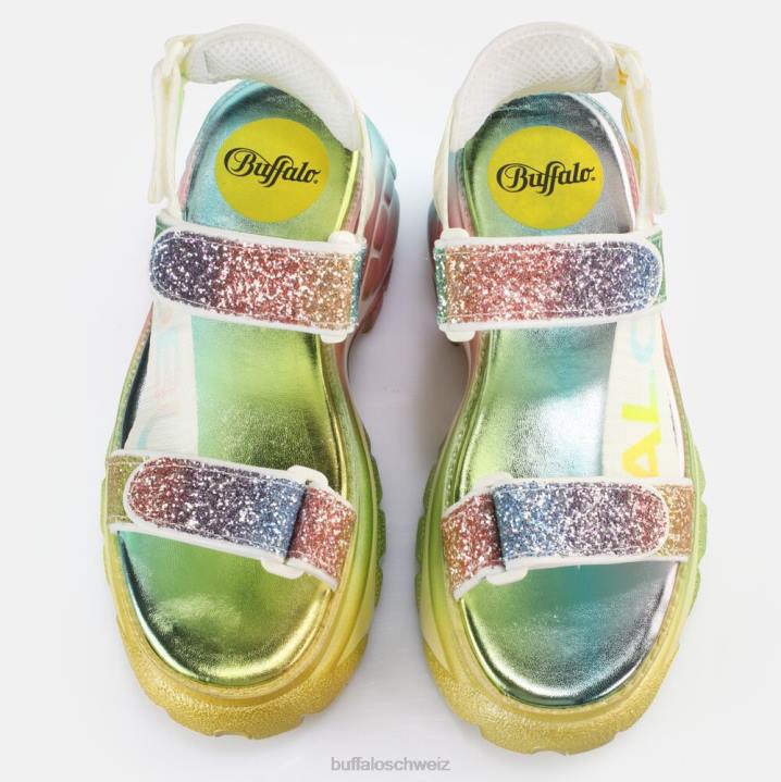 Buffalo klassische ts snd Plateausandalen vegan 846Z645 Regenbogen|Sandalen