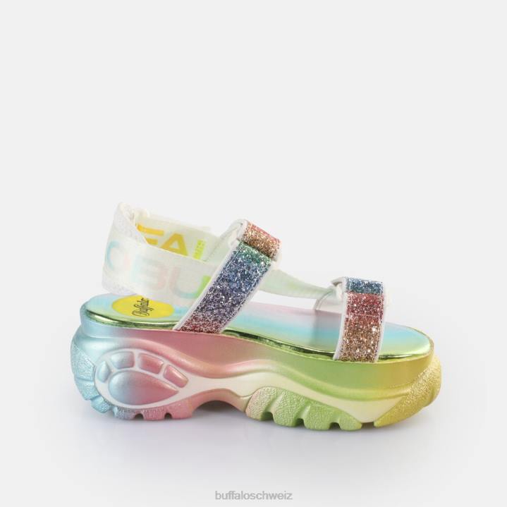 Buffalo klassische ts snd Plateausandalen vegan 846Z645 Regenbogen|Sandalen
