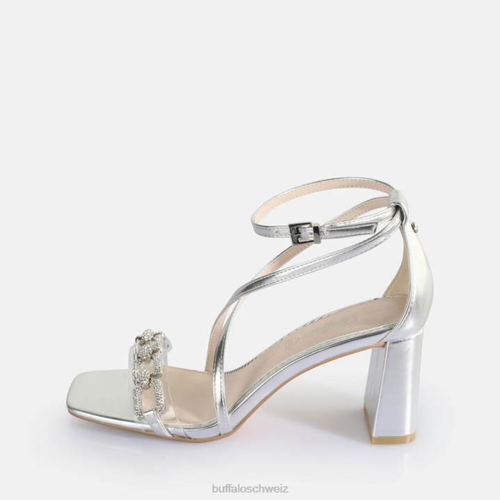 Buffalo April Glam-Sandalen mit Absatz, vegan 846Z85 Silber|Sandalen