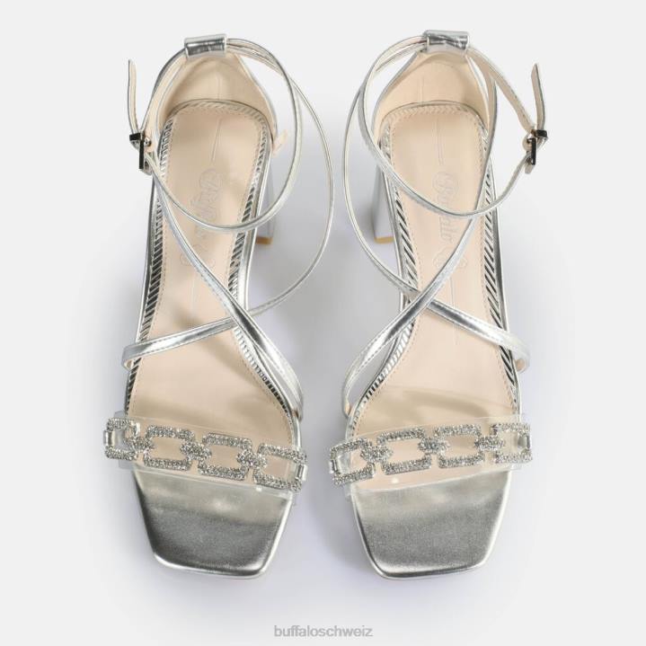 Buffalo April Glam-Sandalen mit Absatz, vegan 846Z85 Silber|Sandalen