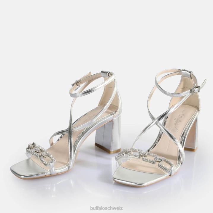 Buffalo April Glam-Sandalen mit Absatz, vegan 846Z85 Silber|Sandalen