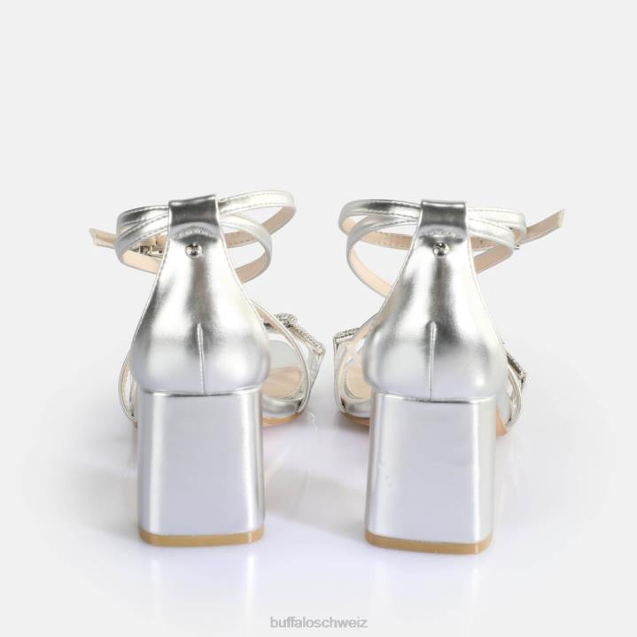 Buffalo April Glam-Sandalen mit Absatz, vegan 846Z85 Silber|Sandalen