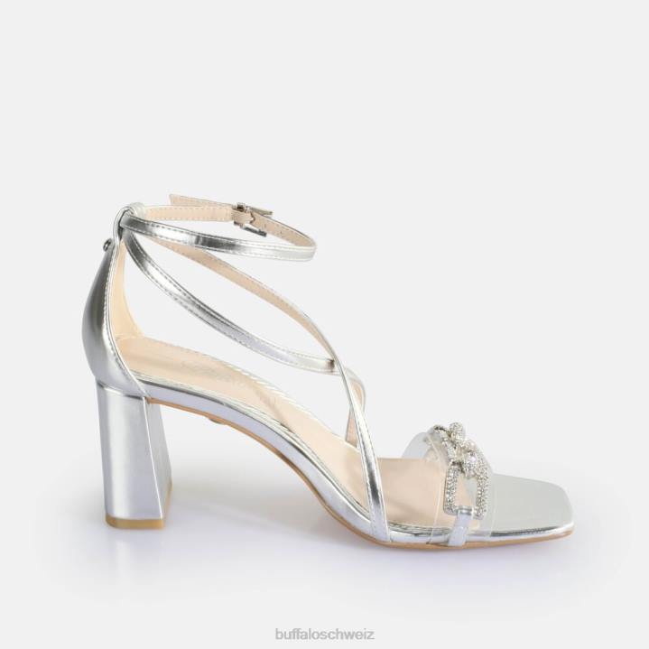 Buffalo April Glam-Sandalen mit Absatz, vegan 846Z85 Silber|Sandalen