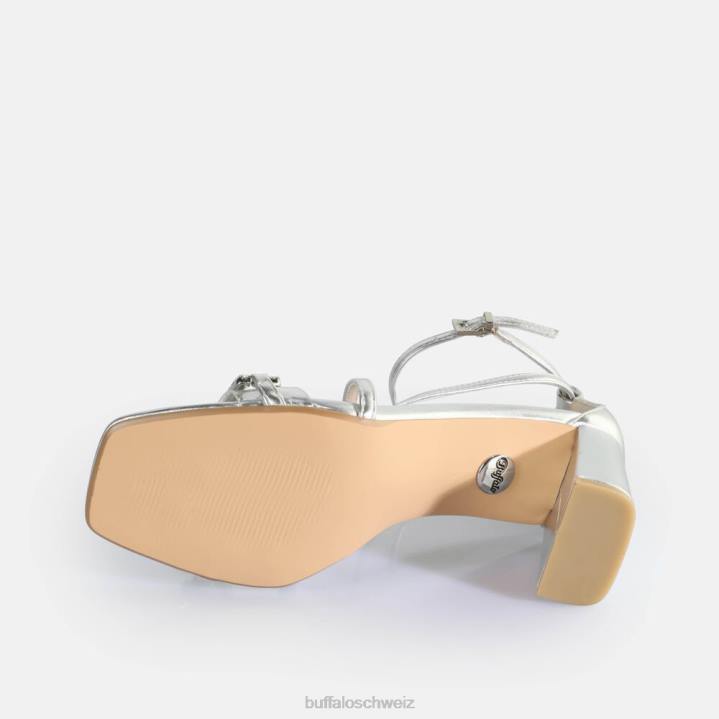 Buffalo April Glam-Sandalen mit Absatz, vegan 846Z85 Silber|Sandalen