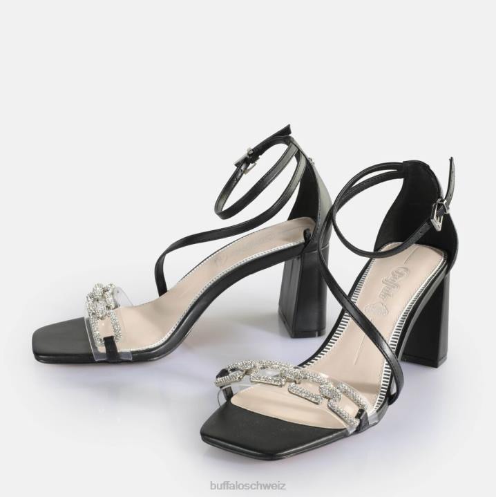 Buffalo April Glam-Sandalen mit Absatz, vegan 846Z86 Schwarz|Sandalen