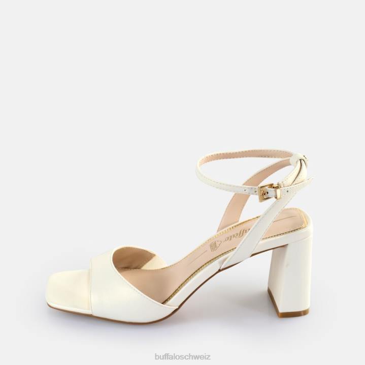 Buffalo April ordentliche Sandaletten mit Absatz, vegan 846Z244 Perlweiss|Sandalen