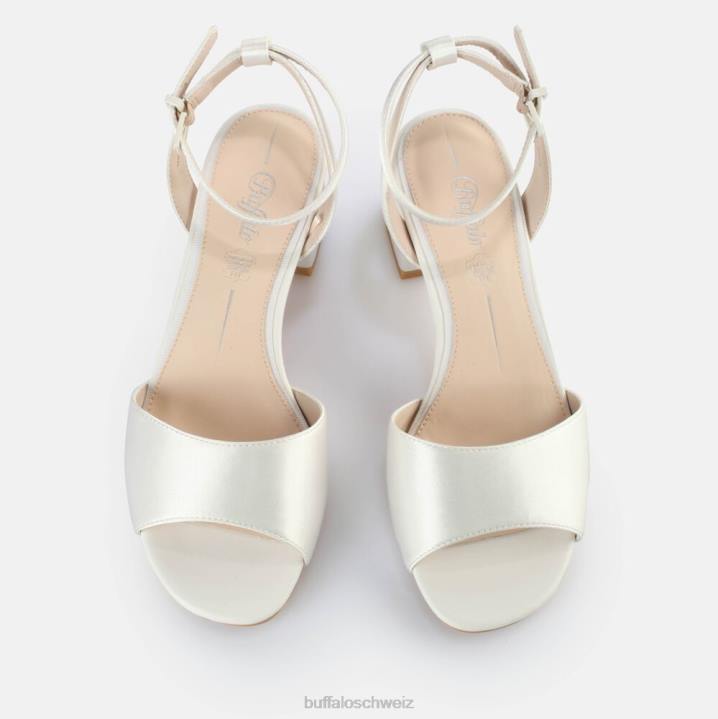 Buffalo Beate-Sandale mit Knöchelriemen 846Z105 Elfenbein|Sandalen