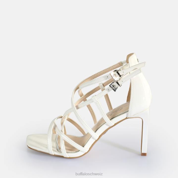 Buffalo Blair Cage-Sandalen mit Absatz, vegan 846Z282 Weiss|Sandalen