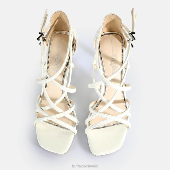 Buffalo Blair Cage-Sandalen mit Absatz, vegan 846Z282 Weiss|Sandalen