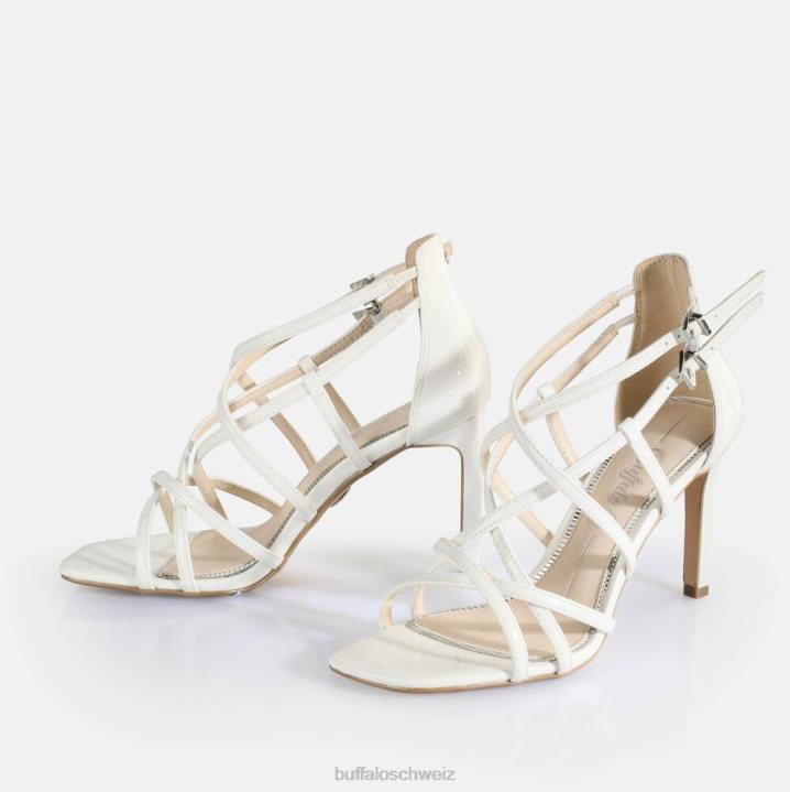 Buffalo Blair Cage-Sandalen mit Absatz, vegan 846Z282 Weiss|Sandalen