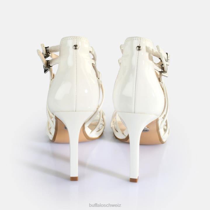 Buffalo Blair Cage-Sandalen mit Absatz, vegan 846Z282 Weiss|Sandalen