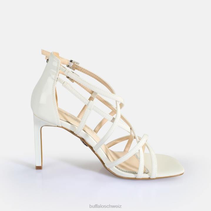 Buffalo Blair Cage-Sandalen mit Absatz, vegan 846Z282 Weiss|Sandalen