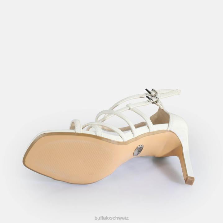 Buffalo Blair Cage-Sandalen mit Absatz, vegan 846Z282 Weiss|Sandalen
