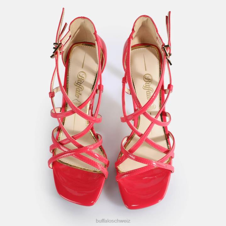 Buffalo Blair Cage-Sandalen mit Absatz, vegan 846Z283 heißes Rosa|Sandalen